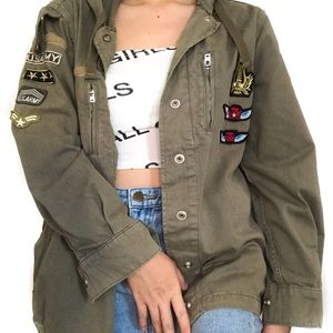 Topshop military jacket with patches